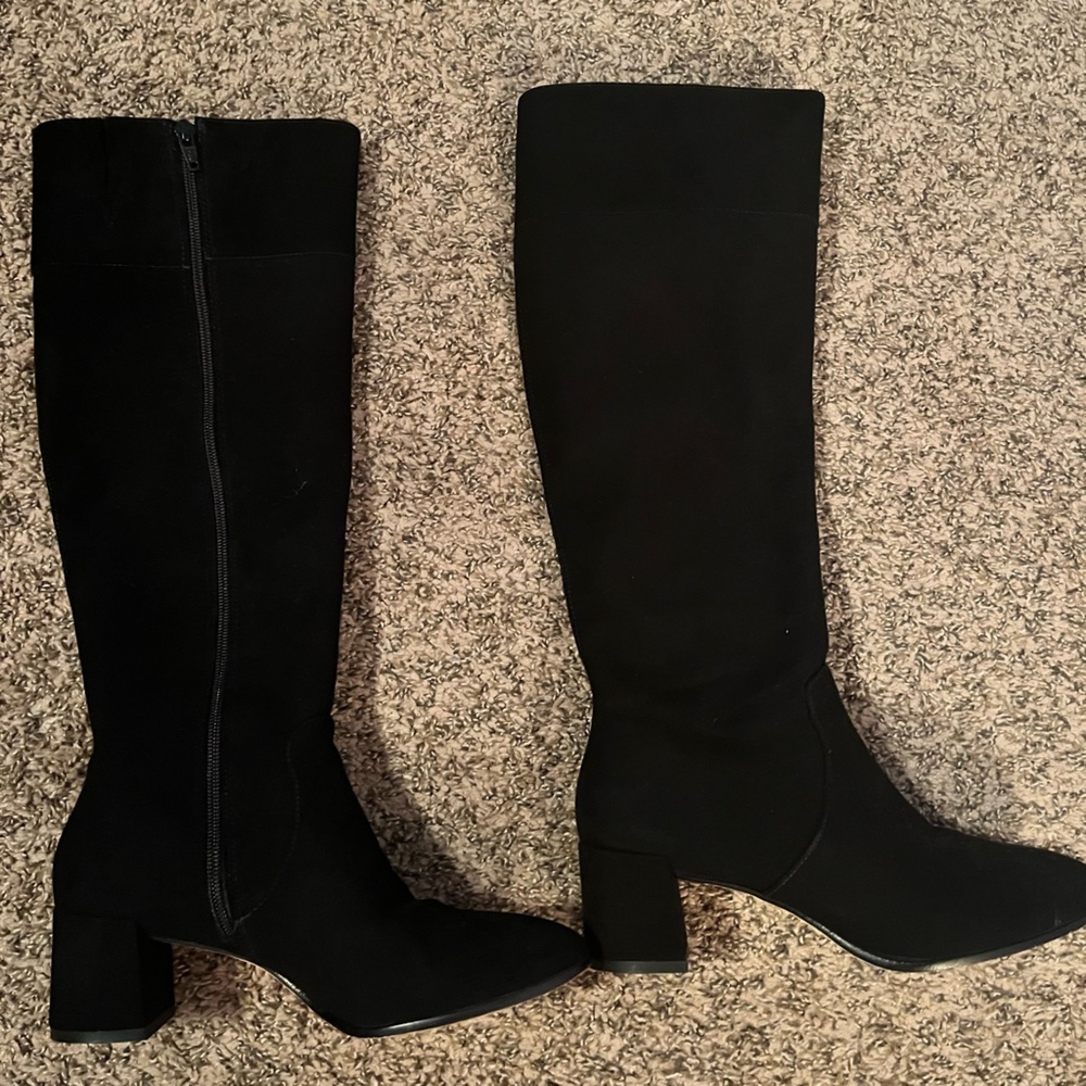 Antonio Melani Black Suede Boots - Picture 2 of 4